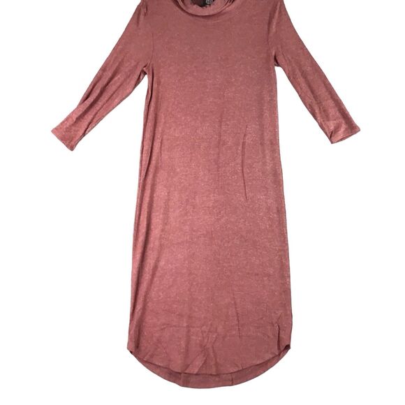Bobeau Women’s Sweater Dress M Brick Red Cowl Neck Built-In Face Cover NWOT - Picture 8 of 14